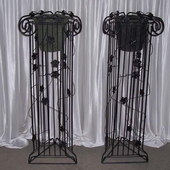 Black iron flower stands will compliment the black iron backdrops